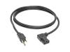 Eaton Tripp Lite Series Computer Power Cord, NEMA 5-15P to Left-Angle C13 - 10A, 125V, 18 AWG, 6 ft. (1.83 m), Black