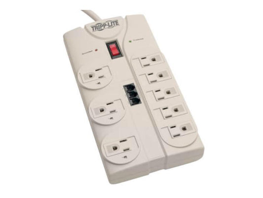 Eaton Tripp Lite Series Protect It! 8-Outlet Computer Surge Protector, 8 ft. (2.43 m) Cord, 2160 Joules, Tel/Modem/Fax Protection