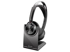 Poly Voyager Focus 2 Microsoft Teams Certified USB-C-C Headset +USB-C/A Adapter +Charging Stand WW